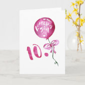 10e verjaardag meisje, Jubileum meisjes Gifts Kaart (Gele Bloem)