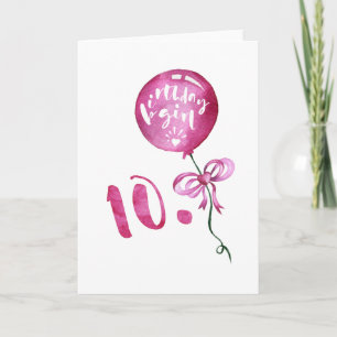 10e verjaardag meisje, Jubileum meisjes Gifts Kaart