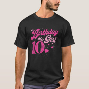 10e Verjaardag Meisje Kroon 10 jaar oude Bday T Sh T-shirt