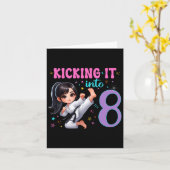 10e Verjaardag Meisje-Martial Arts Party Karate Ta Kaart (Gele Bloem)