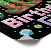 10e Verjaardag Meisje Shirt Gaming Pixel Party 10  Poster (Hoek)