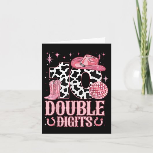 10e Verjaardag Meisje Western Coquette Bow Cowgirl Kaart (Voorkant)