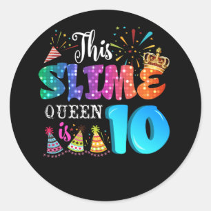 10e verjaardag Meisjes 10 jaar oud meisje koningin Ronde Sticker