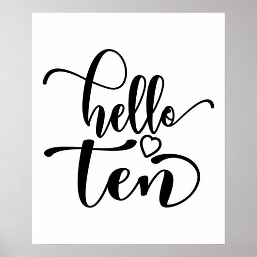 10e verjaardag meisjes Hallo Tien jaar 10 jaar oud Poster (Voorkant)