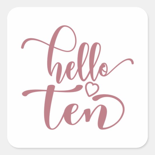 10e verjaardag meisjes Hallo Tien jaar 10 jaar oud Vierkante Sticker (Voorkant)