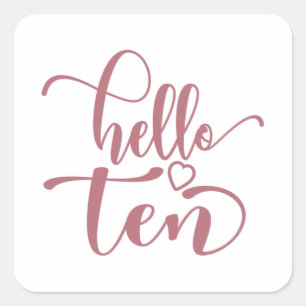 10e verjaardag meisjes Hallo Tien jaar 10 jaar oud Vierkante Sticker