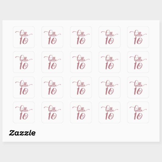 10e verjaardag meisjes Hallo Tien jaar 10 jaar oud Vierkante Sticker (Vel)
