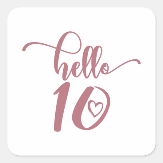 10e verjaardag meisjes Hallo Tien jaar 10 jaar oud Vierkante Sticker (Voorkant)