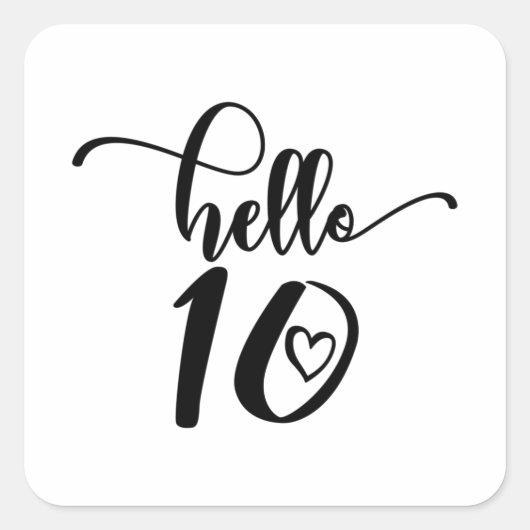 10e verjaardag meisjes Hallo Tien jaar 10 jaar oud Vierkante Sticker (Voorkant)