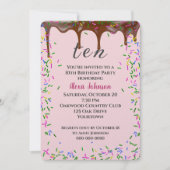 10e verjaardag met chocolade ijsjes en strooisel kaart (Voorkant)