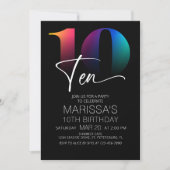 10e verjaardag Modern Kaart (Voorkant)