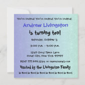 10e verjaardag Moderne Blauw en zwart W689 Kaart (Achterkant)