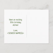 10e verjaardag: Moedig, Leuk, Eenvoudig, Regenboog Briefkaart (Achterkant)