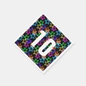 10e verjaardag Neon Stars op zwart Servet (Hoek)