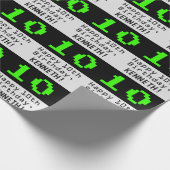 10e verjaardag - Nerdy / Geeky stijl "10" en naam Cadeaupapier (Hoek)