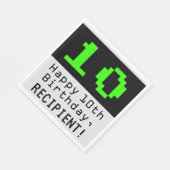 10e verjaardag - Nerdy / Geeky Style "10" & naam Servet (Hoek)