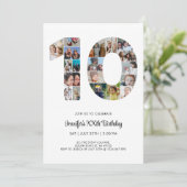 10e verjaardag nummer 10 aangepaste fotocollage kaart (Staand voorkant)