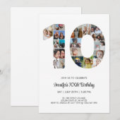 10e verjaardag nummer 10 aangepaste fotocollage kaart (Voorkant / Achterkant)