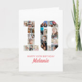 10e verjaardag nummer 10 foto collage gepersonalis kaart (Voorkant)