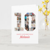 10e verjaardag nummer 10 foto collage gepersonalis kaart (Gele Bloem)