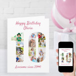 10e verjaardag nummer 10 Foto-collage Kaart<br><div class="desc">Speciaal gepersonaliseerde 10e verjaardag Kaart met fotocollage in de vorm van nummer 10. De sjabloon is ingesteld om uw afbeeldingen toe te voegen, die worden weergegeven in een combinatie van portret-, landschaps- en vierkante formaten, zodat u voldoende flexibiliteit hebt bij het plaatsen van uw favoriete foto's. U kunt de tekst...</div>