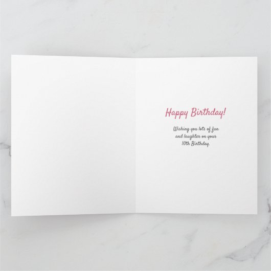 10e verjaardag nummer 10 Foto-collage Kaart (Binnen)