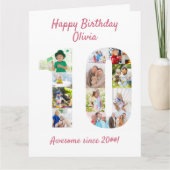 10e verjaardag nummer 10 Foto-collage Kaart (Voorkant)