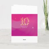 10e verjaardag - nummer 10 sterren - Roze - leefti Kaart (Achterkant)