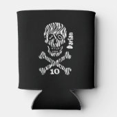 10e verjaardag of elk jaar schedel en dwarsbeender blikjeskoeler (Achterkant)