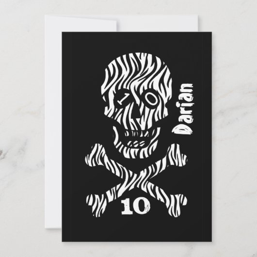 10e verjaardag of elk jaar Schedel en Kruisbeender Kaart (Voorkant)