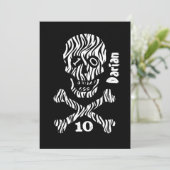 10e verjaardag of elk jaar Schedel en Kruisbeender Kaart (Staand voorkant)