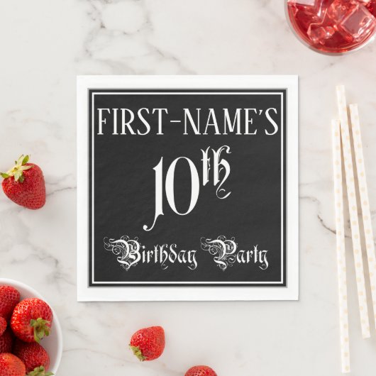 10e verjaardag Partij — Fancy Manuscript + de Naam Servet (Insitu)