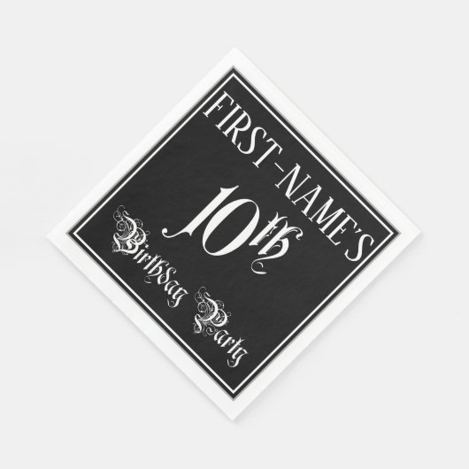 10e verjaardag Partij — Fancy Manuscript + de Naam Servet (Hoek)