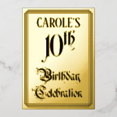 10e verjaardag Partij — Legant Manuscript + de Naa Folie Uitnodiging (Voorkant)