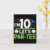 10e Verjaardag Party Golf Boy Tien jaar oude golfe Kaart (Gele Bloem)