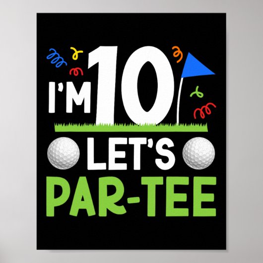 10e Verjaardag Party Golf Boy Tien jaar oude golfe Poster (Voorkant)