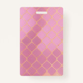 10e verjaardag Party Meisje Goud Roze Glitter Patr Badge (Achterkant)