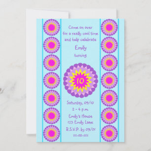 10e verjaardag Party uitnodiging Cool Blue 10