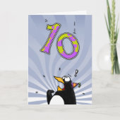 10e verjaardag - Penguin Surprise Kaart (Voorkant)