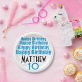 10e verjaardag Persoonlijke papieren Borden Papieren Bordje (Feest)