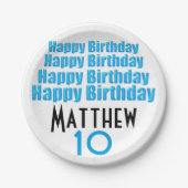 10e verjaardag Persoonlijke papieren Borden Papieren Bordje (Voorkant)