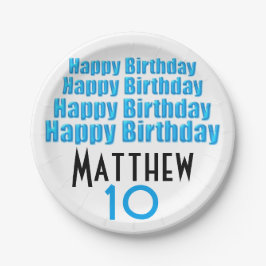 10e verjaardag Persoonlijke papieren Borden Papieren Bordje