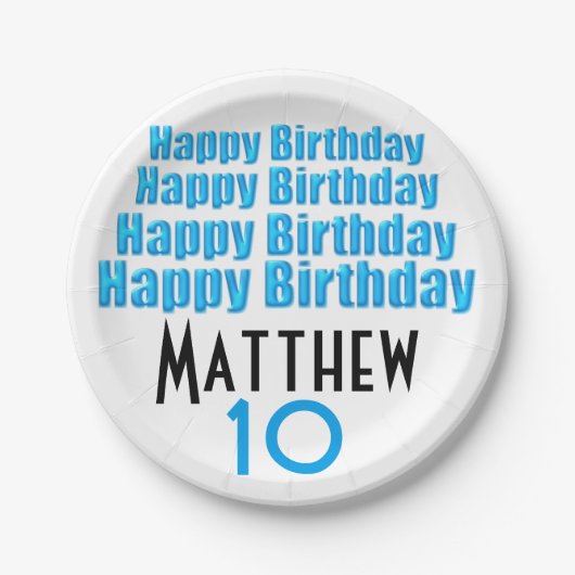 10e verjaardag Persoonlijke papieren Borden Papieren Bordje (Voorkant)