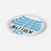 10e verjaardag Persoonlijke papieren Borden Papieren Bordje (Gekanteld)