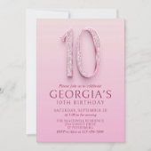 10e verjaardag Pink Diamonds Kaart (Voorkant)