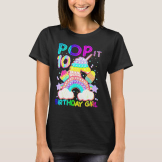 10e verjaardag Pop Unicorn Fidget Speelgoed 10 jaa T-shirt