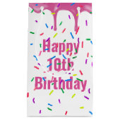 10e verjaardag prins op roze ijsvorming klein cadeauzakje (Voorkant)