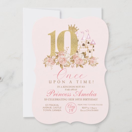 10e verjaardag prinses kaart (Voorkant)