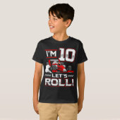 10e verjaardag race auto 10 jaar oud Let's Roll To T-shirt (Voorkant volledig)