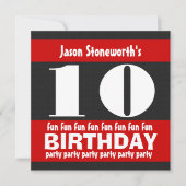 10e verjaardag Red White W01A van de Zwarte Partij Kaart (Voorkant)